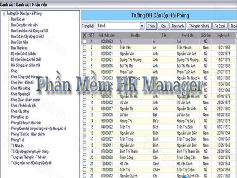 Phần mềm quản lý nhân sự HR Manager