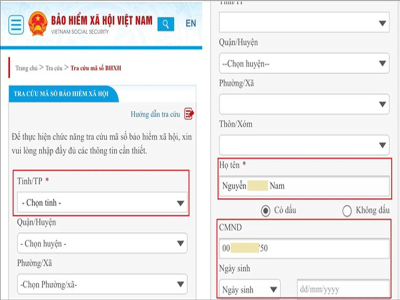 Tra cứu mã số BHXH trên trang BHXH